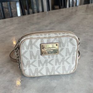 Michael Kors Beige Monogram Crossbody Bag -
Neutrals - EUC